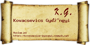 Kovacsevics Gyöngyi névjegykártya